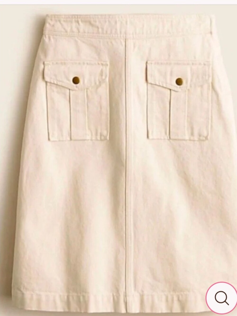 $118 J Crew Denim Flap Pocket in Ecru Skirt Size 29